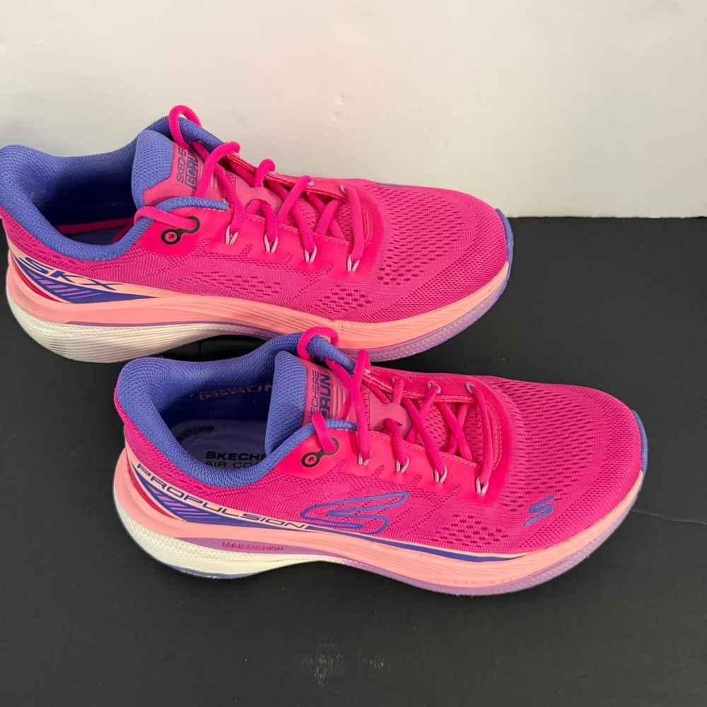 Skechers GO RUN Max Cushioning Propulsion Pink Purple Running Shoes 128901 US 7